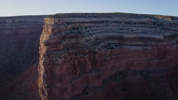 Aerial shot of the cliffs along the edge of Cedar Mesa in Southern Utah