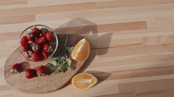 Fresh Berries and Fruit on Table