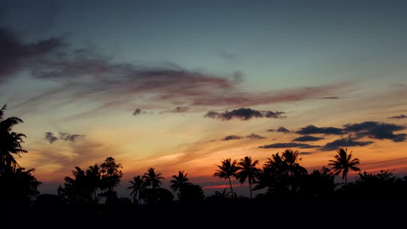 The clouds and sky are beautiful colored in the morning