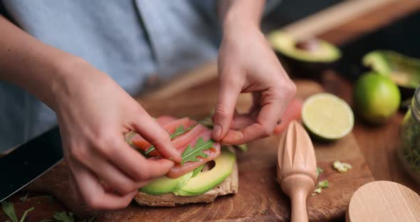 Woman Making Healthy Green Breakfast