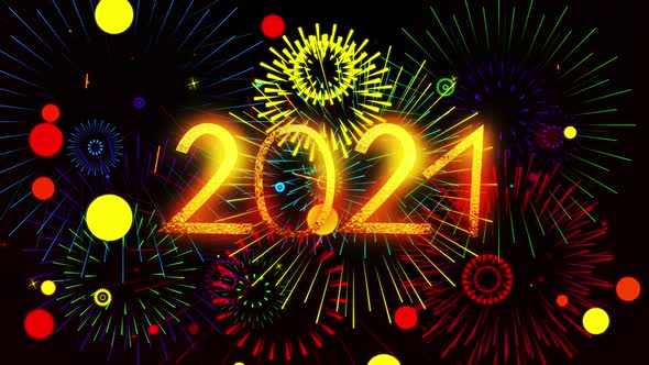 New Year Background With Colored Fireworks