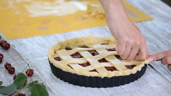 Cherry pie in the making