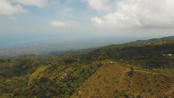 Mountain Landscape with Valley and Village Bali Indonesia