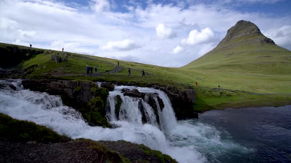 Kirkjufell Mountain Landscape in Iceland Summer