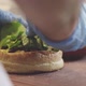 Close Shot Chef Preparing a Sandwich with Salad and Sea Food - VideoHive Item for Sale