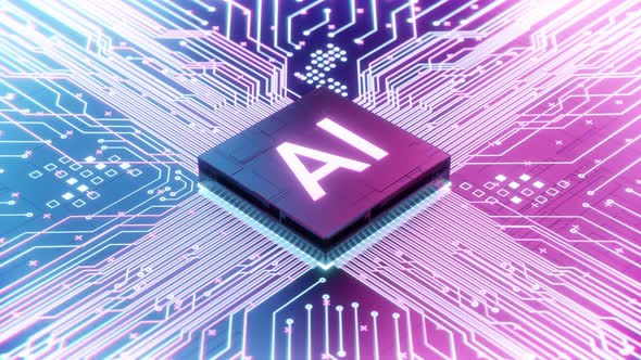 AI microprocessor on motherboard computer circuit
