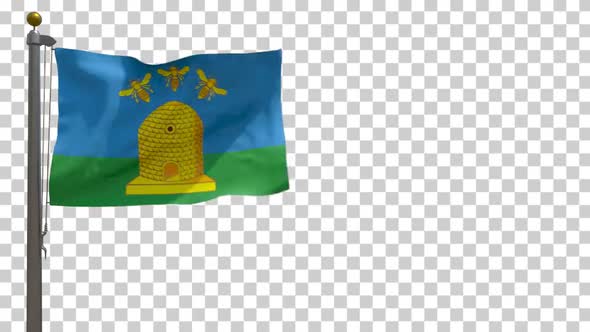 Tambov City Flag (Russia) on Flagpole with Alpha Channel - 4K