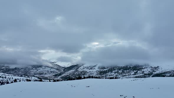 Clouds High in the Winter Mountains Alanya Turkey