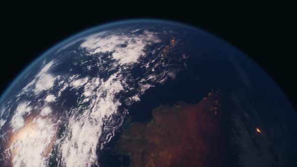 Beautiful Space View of the Earth with Cloud Formation