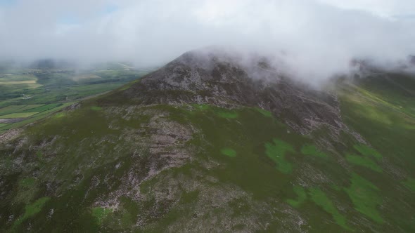 Dingle peninsula mountains  southwest Atlantic coast, Ireland drone aerial view