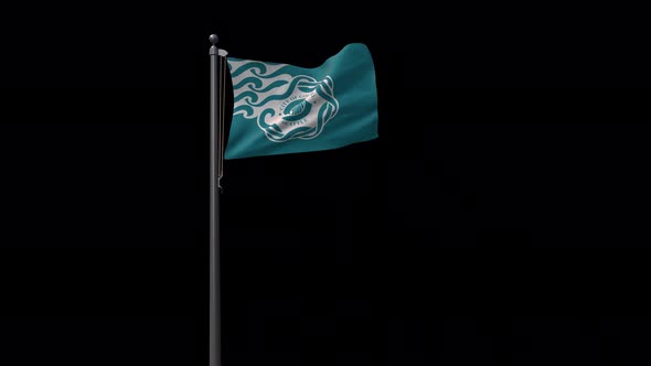 Seattle City Flag With Alpha 4K