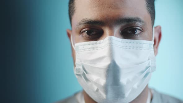 Portrait of Middle Eastern Doctor in Medical Mask