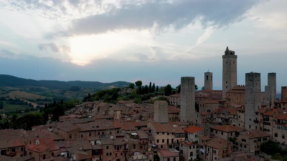 Aerial view of San Gimignano, Tuscany