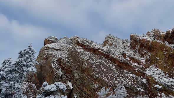 Fresh snow covers the landscape near Boulder Colorado
