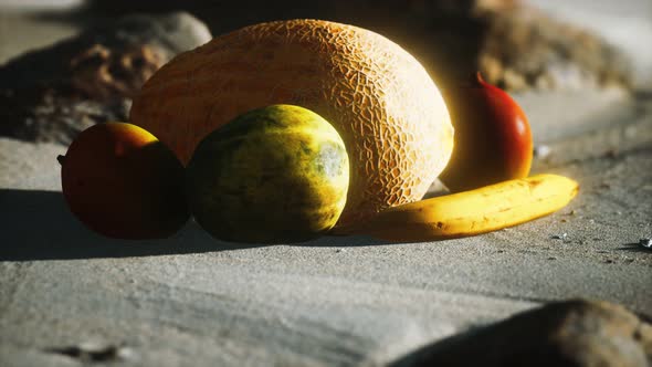 Desert Melon on the Sand Beach