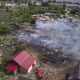People Are Extinguishing Fire, Pouring Water on Smouldering Ruins, Aerial View - VideoHive Item for Sale