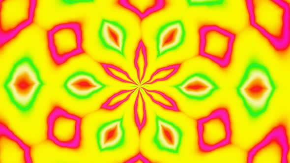 Kaleidoscope of bright colors red yellow and green 02