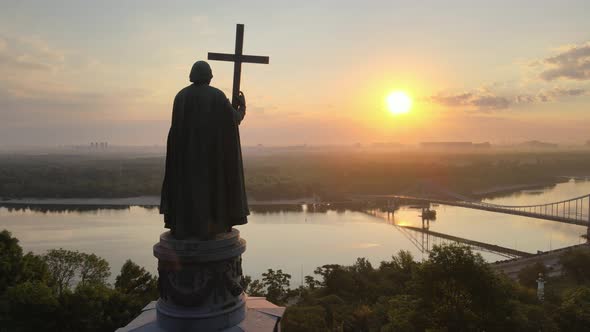 Monument To Vladimir the Great at Dawn in the Morning, Kyiv, Ukraine