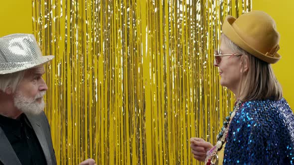 Elderly Man And Woman Dancing