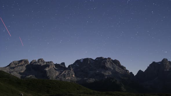 Stars Timelapse Over The Mountains