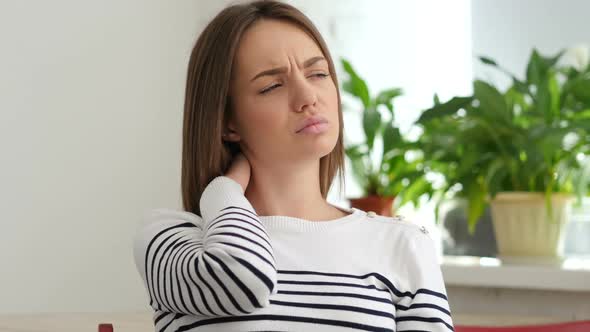 Tired Beautiful Woman Working in Office