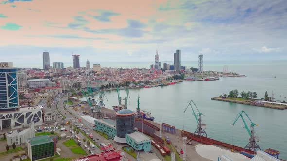 Batumi International Container Terminal, a bird's-eye view.