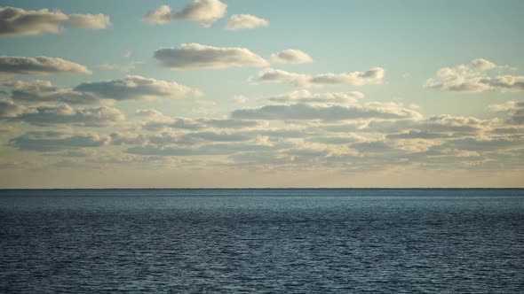 Panoramic View of Beautiful Sunset Above Sea