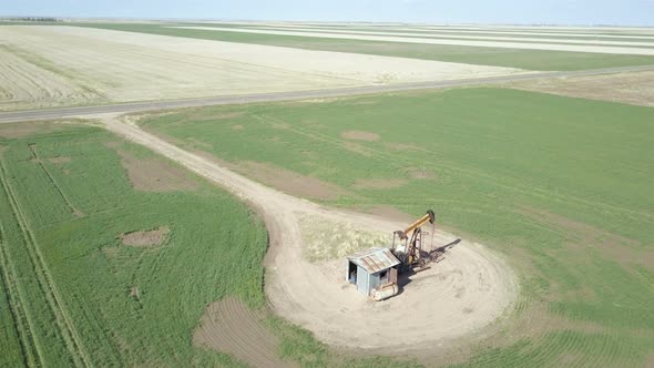 Aerial view of farmlands on Eastern Plains in the Spring.