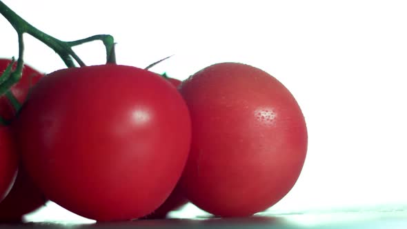 Closeup of Tomatoes on a White Background