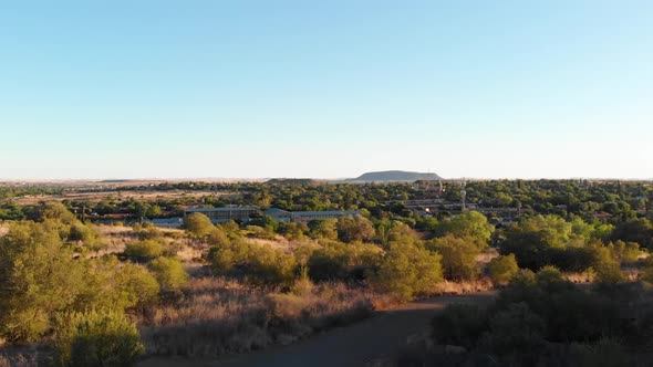 Drone Field Fly Over Sunny Day Slow Motion