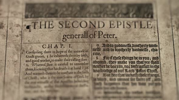The Second Epistle General Of Peter, Slider Shot, Old Paper Bible, King James Bible