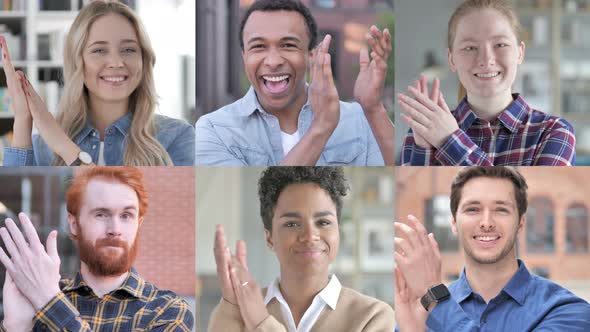 Collage of Young People Clapping