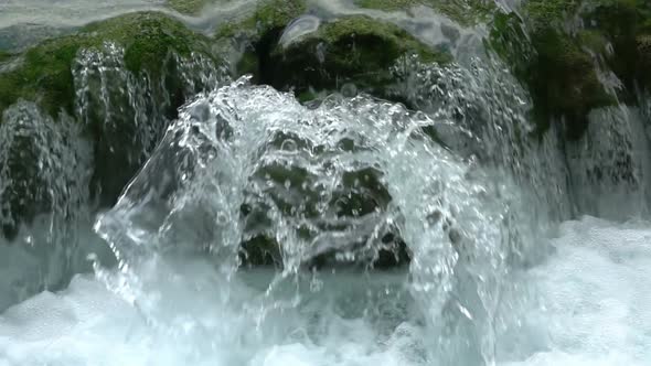 Waterfall on a Mountain River