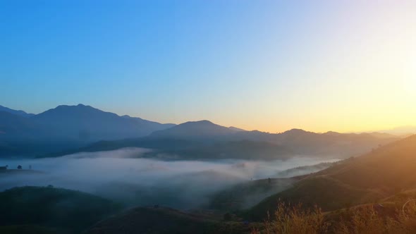 4K : Beautiful scenery of dense clouds. colorful of the sunrise