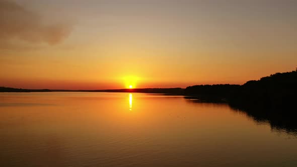 Beautiful sunset over the river