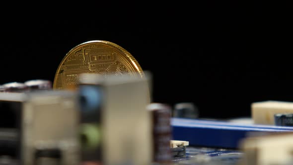 Gold Bitcoin with Motherboard