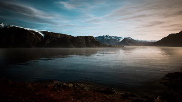 Mountains and Fjords at Norway Landscape