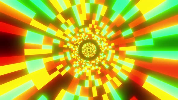 Colored Vj Loop Background Tunnel Tube 4K