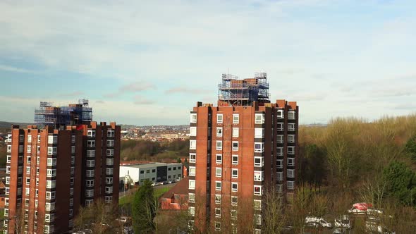 High rise tower blocks, flats built in the city of Stoke on Trent to accommodate the increasing popu