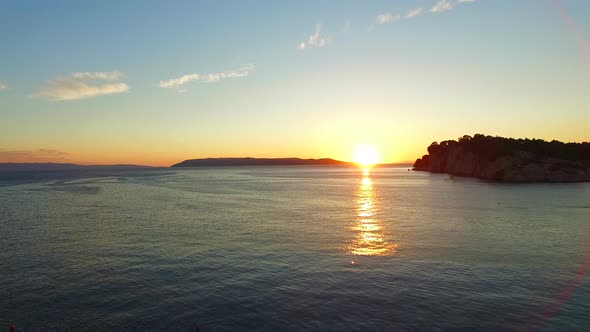 Beautiful sunset in Dalmatia, Croatia