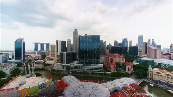 Time lapse of Building in Singapore city