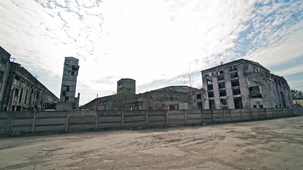 Abandoned industrial building. Ruins of an old factory