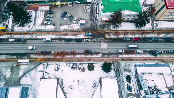 Top Down Aerial Overhead Perspective of Street