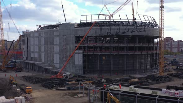 Sports Stadium Building Concrete Carcass and Machinery