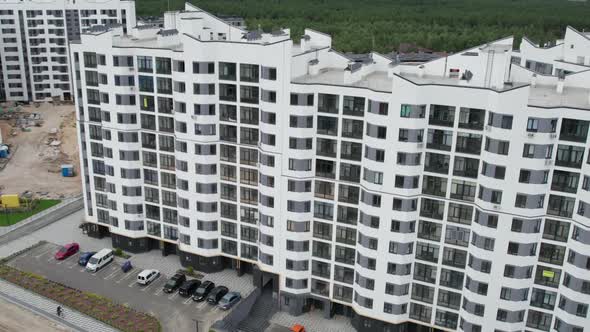 Aerial View of a Newly Modern MultiStorey Building in a Forest Area