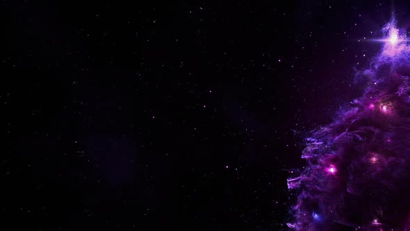 Purple Violet Nebula Christmas Fir Tree background seamless loop HD resolution.