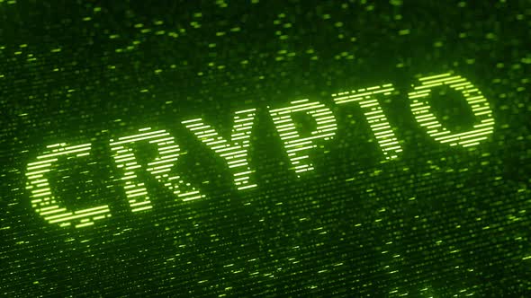 Green CRYPTO Word Made with Luminescent Particles