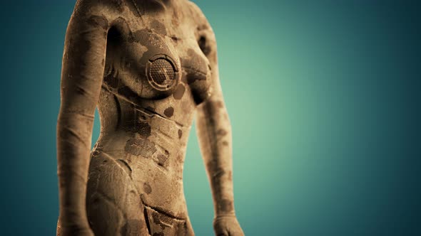 Futuristic Sci Fi Woman in Burned Suit alt