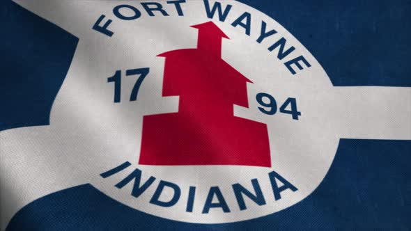 Fort Wayne City Flag City of Indiana in USA or United States of America