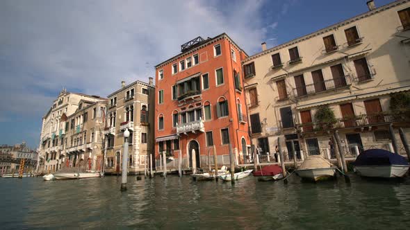 Stabilized Shot of Venice Grand Canal in Italy